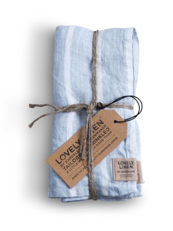 MISTY SERVIETTER 45X45 STRIPE SKY 4-PK LOVELY LINEN