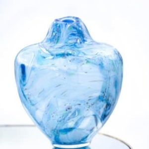 UNIK KUNSTGLASS VASE BLÅ H31