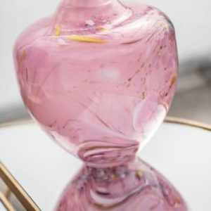 UNIK KUNSTGLASS VASE ROSA H31