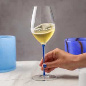 Champagne Wine Dark Blue, Fatto A Mano 1 stk.