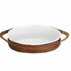 NITO Kurv oval 26cm Lys/Mørk brun
