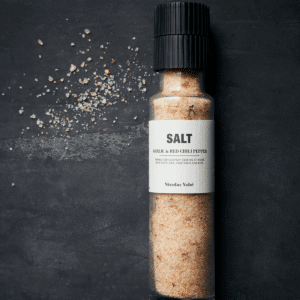SALT MED KVERN HVITLØK OG RØD PEPPER 325 G NICOLAS VAHÉ