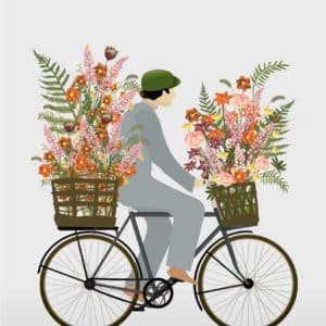 Kort A7, Bicycle With Flowers