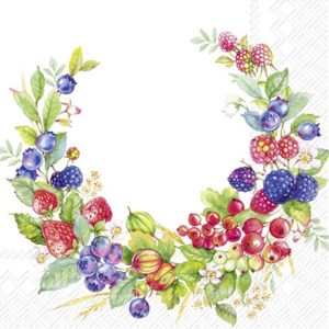 Lunsj Serviettt Summer Berries Wreath