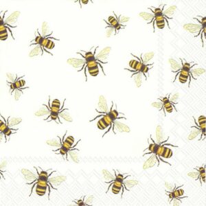Kaffeserviett Save The Bees White