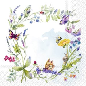 Kaffeserviett Spring Wreath