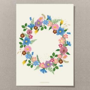 Kort A7, Happy Birthday Flower Circle