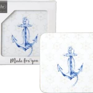 Glassbrikke Anchor Cream Sett m 4
