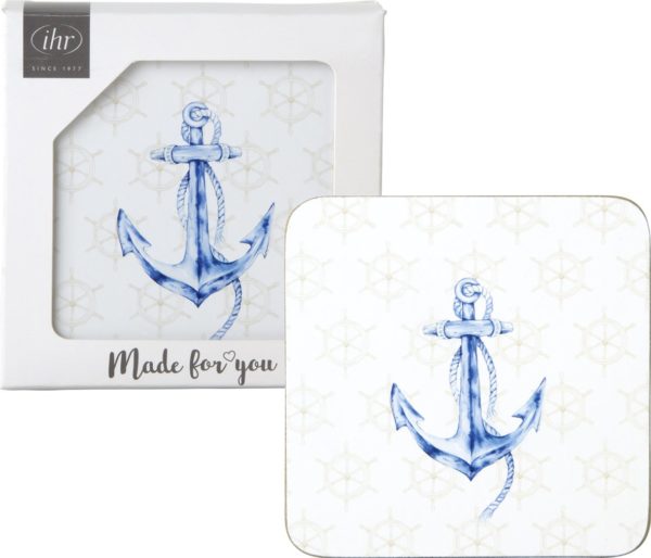 Glassbrikke Anchor Cream Sett m 4