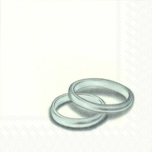 Kaffeserviett Rings Silver