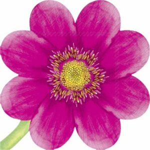 Lunsj Serviett Formet, Flower Pink