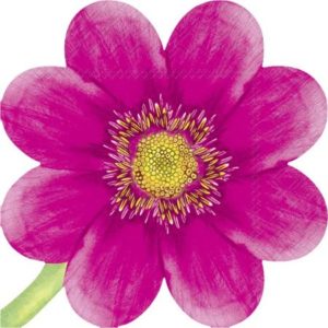 Lunsj Serviett Formet, Flower Pink