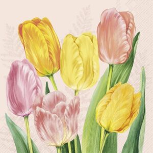 Lunsj Serviett Spring Tulips Rose