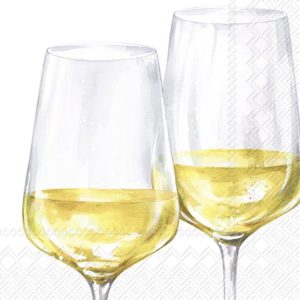 Lunsj Serviett White Wine Glasses