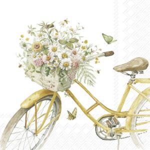Kaffeserviett Flower Bike