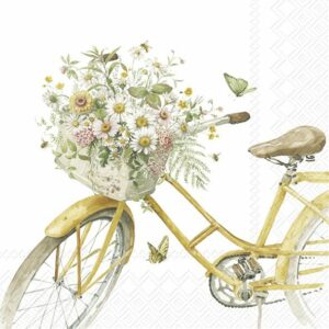 Kaffeserviett Flower Bike