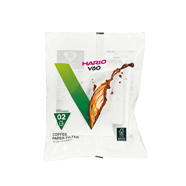 PAPIRFILTER FOR HÅNDBRYGGER V60 02 100 STK HARIO VCF-02-100W