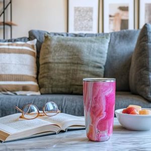 Tumbler med lokk 5,3liter, Rose Agate