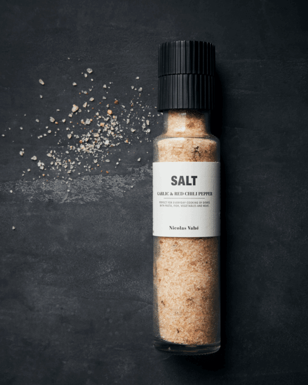 SALT MED KVERN HVITLØK OG RØD PEPPER 325 G NICOLAS VAHÉ