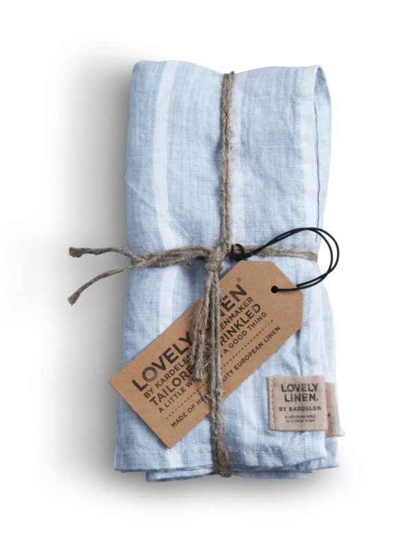 MISTY SERVIETTER 45X45 STRIPE SKY 4-PK LOVELY LINEN