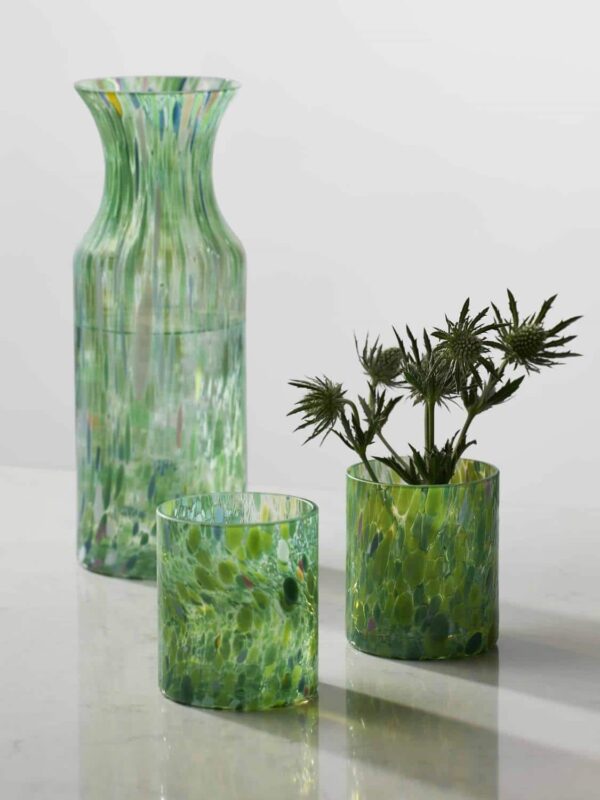 SWIRL KARAFFEL VASE GRØNN MAGNOR GLASSVERK