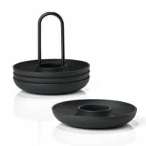 Singles Sorte Eggeglass 4 Stk Med Holder