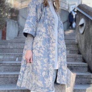 KANTHA KIMONO - SOFT BLÅGRÅ