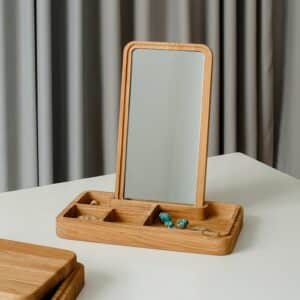 Mirror Box oppbevaringsboks med speil 5,2x32 cm eik