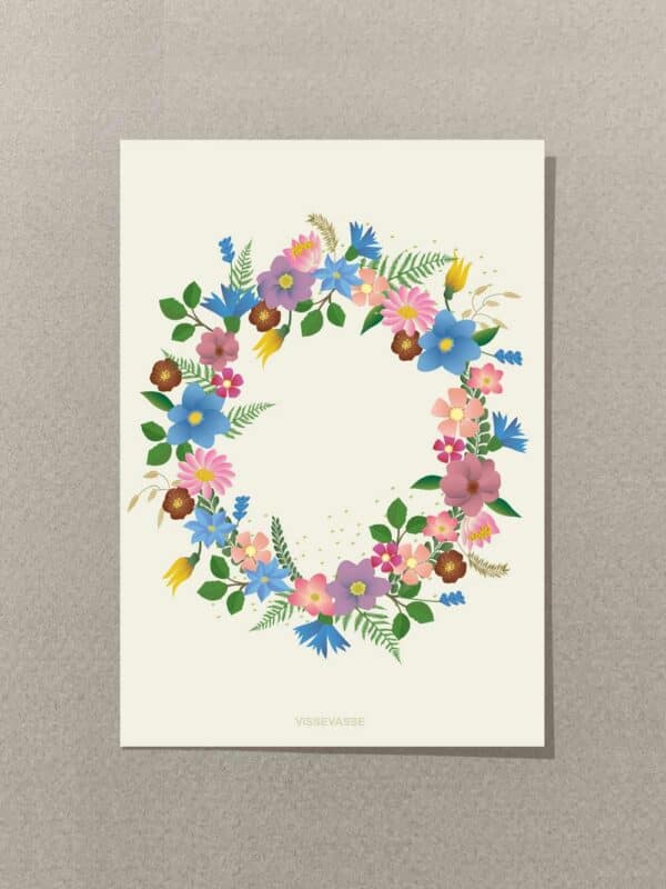 Kort A7, Happy Birthday Flower Circle