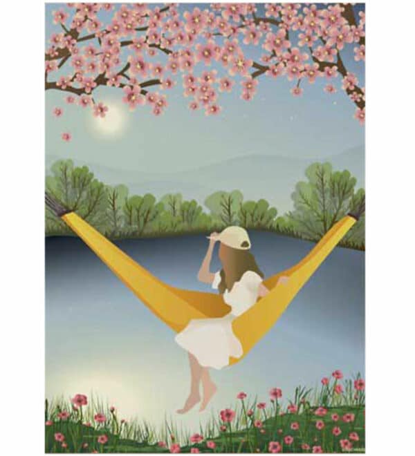 POSTER YELLOW HAMMOCK 30X40 CM