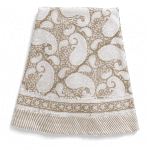 Big Paisley light brown bomull round 220cm Chamois