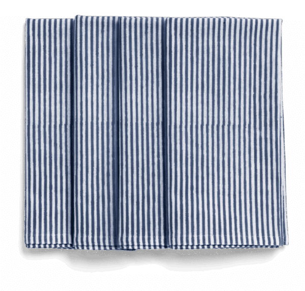 Serviett Striper blå og hvit 50x50cm 4pk
