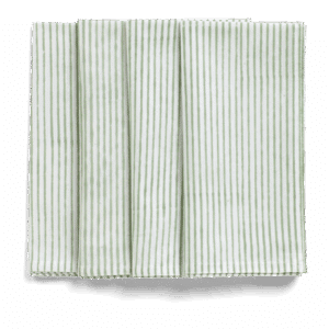 Serviett Striper grønn og hvit 50x50cm 4pk Chamois