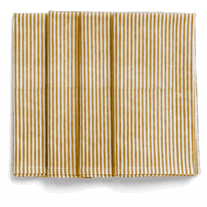 Serviett Striper gul og hvit 50x50cm 4pk