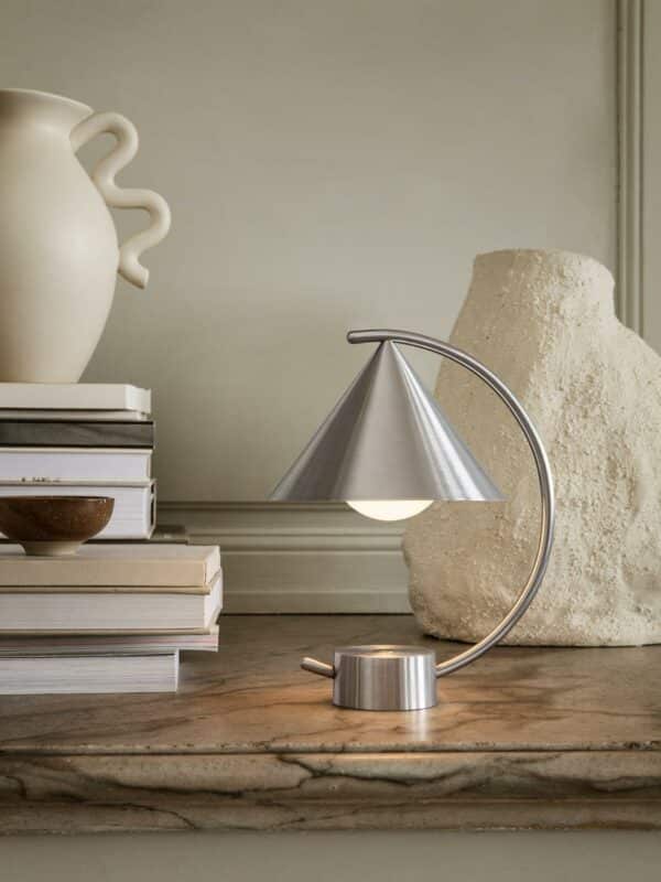 Meridian Lamp Oppladbar Brushed Steel