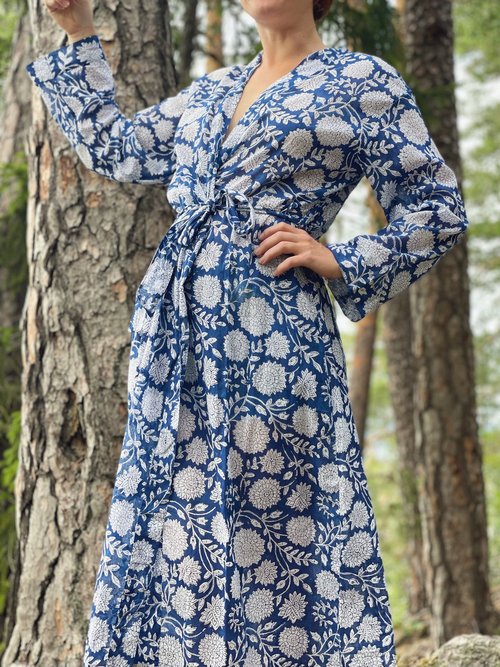 Kimono Bomull Cambric/Hav
