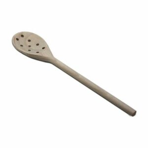 Avrundet, perforert skje i bøketre, 30cm