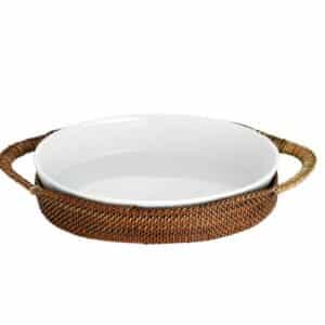 NITO Kurv oval 26cm Lys/Mørk brun