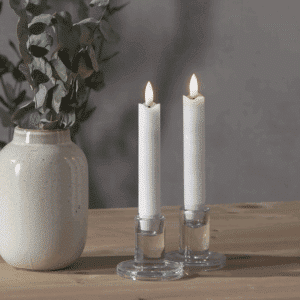 Real Flame Kronelys 2-Pk 2,2X15 cm Hvit