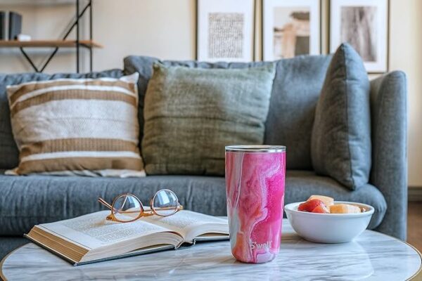 Tumbler med lokk 5,3liter, Rose Agate