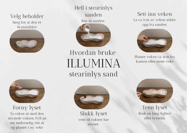 Stearinlys sand 750g + 10 veker - Bilde 3