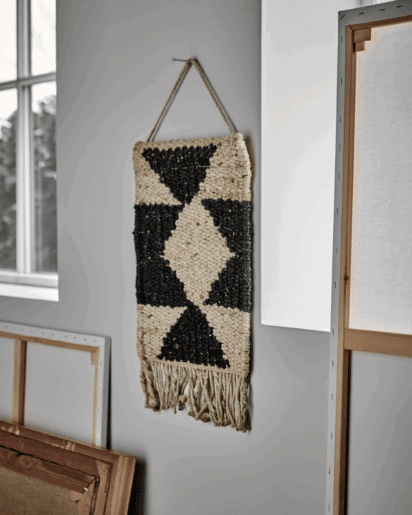 Wall art, HDMurro, Svart / natur Jute