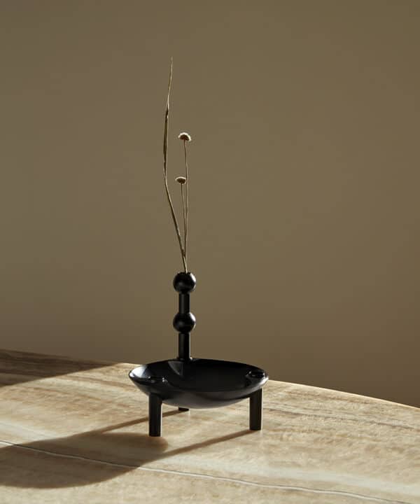 Stoff Nagel Vase, Sort