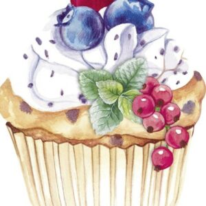 Lunsj serviett, Formet Sweet Cupcake