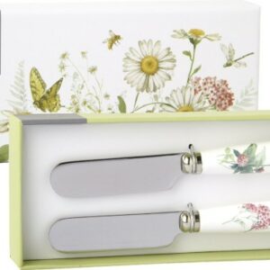 Smørkniv Sett a 2 Wildflower And Butterfly