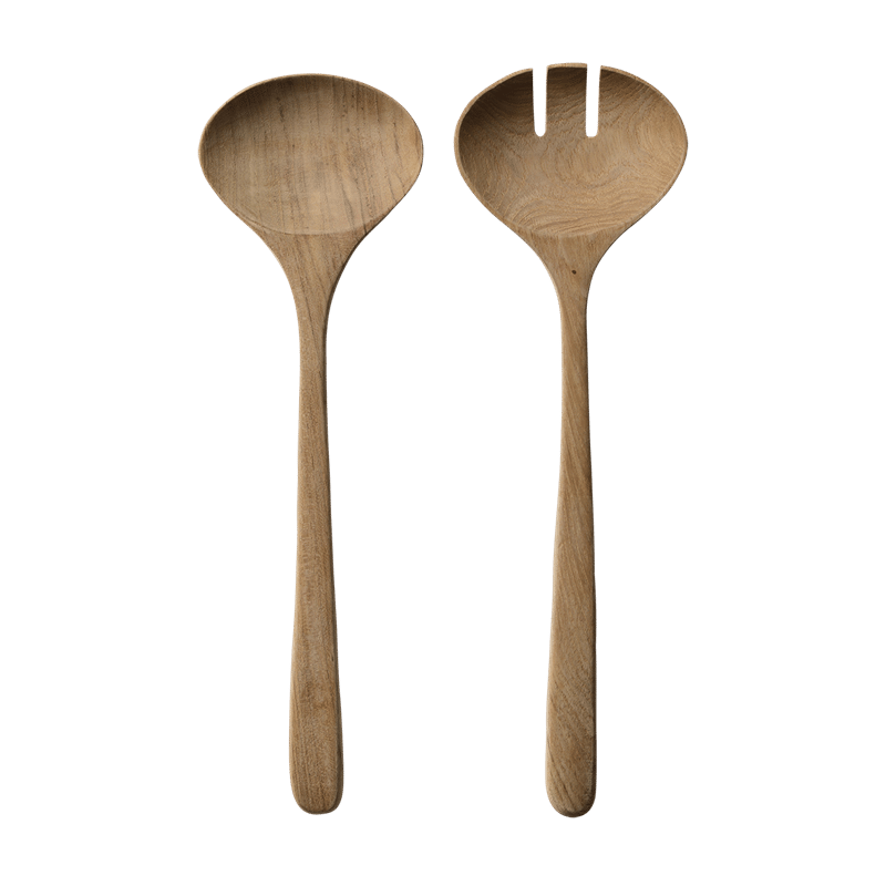 Salatbestikk Ubehandlet Teak 30cm