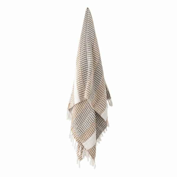 Isnel Pledd, Brun/Beige, Resirkulert Bomull - Bilde 2
