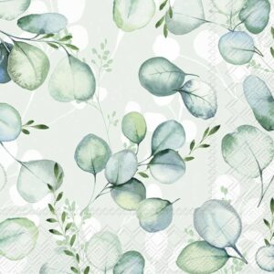 Cocktailservietter Eucalyptus Allover Green