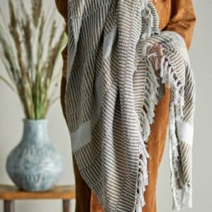 Isnel Pledd, Brun/Beige, Resirkulert Bomull