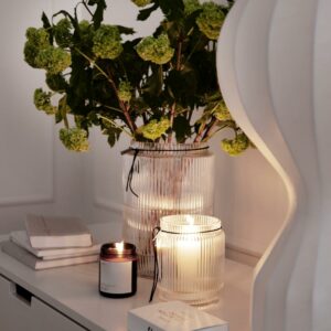 Glassvase d19,5 h28 riflet
